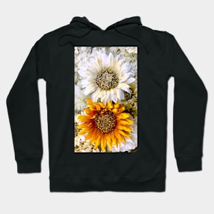 Sunflowers Golden Yellow and Autumn White Hoodie